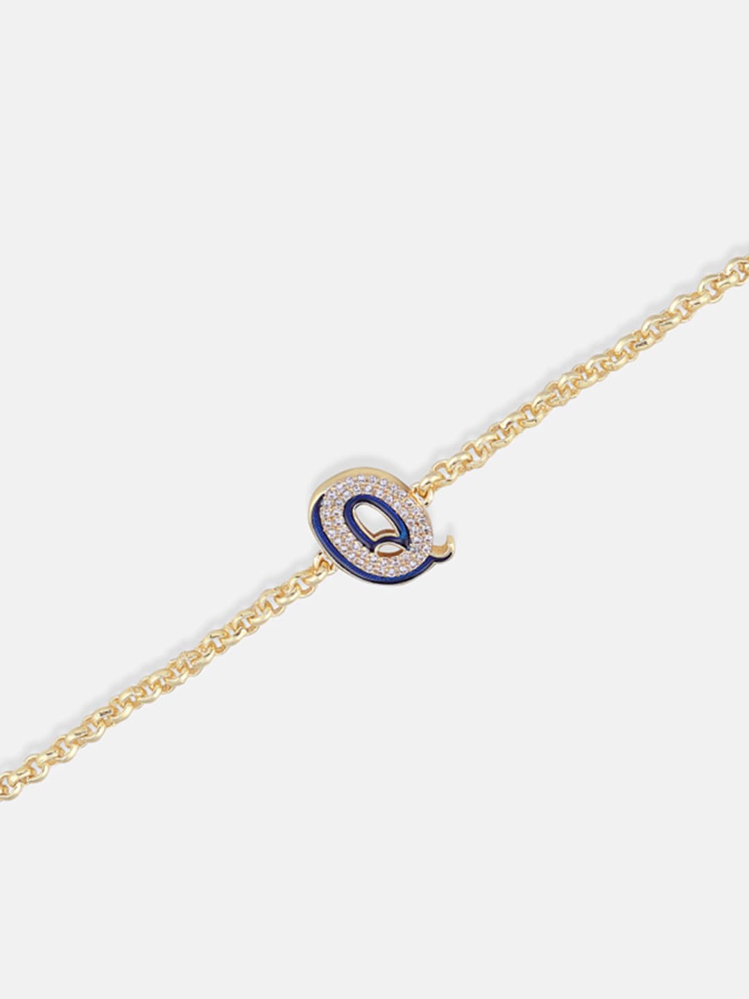 

Tipsyfly Stones & Enamel Q Braclet Rakhi, Blue