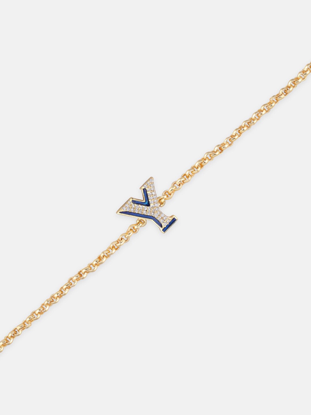 

Tipsyfly Women Stones & Enamel Y Rakhi, Gold