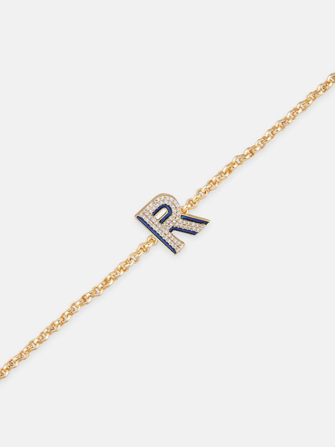 

Tipsyfly R Letter Charm Bracelet, Blue