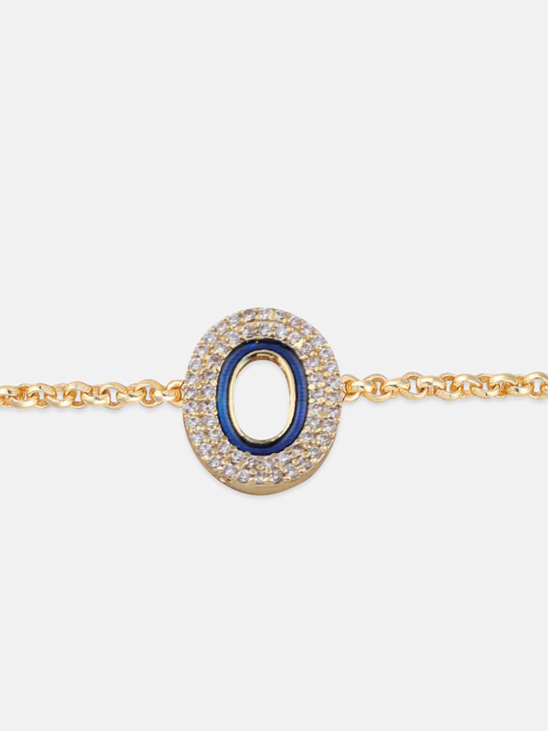 

Tipsyfly Stones & Enamel O Bracelet Rakhi, Gold