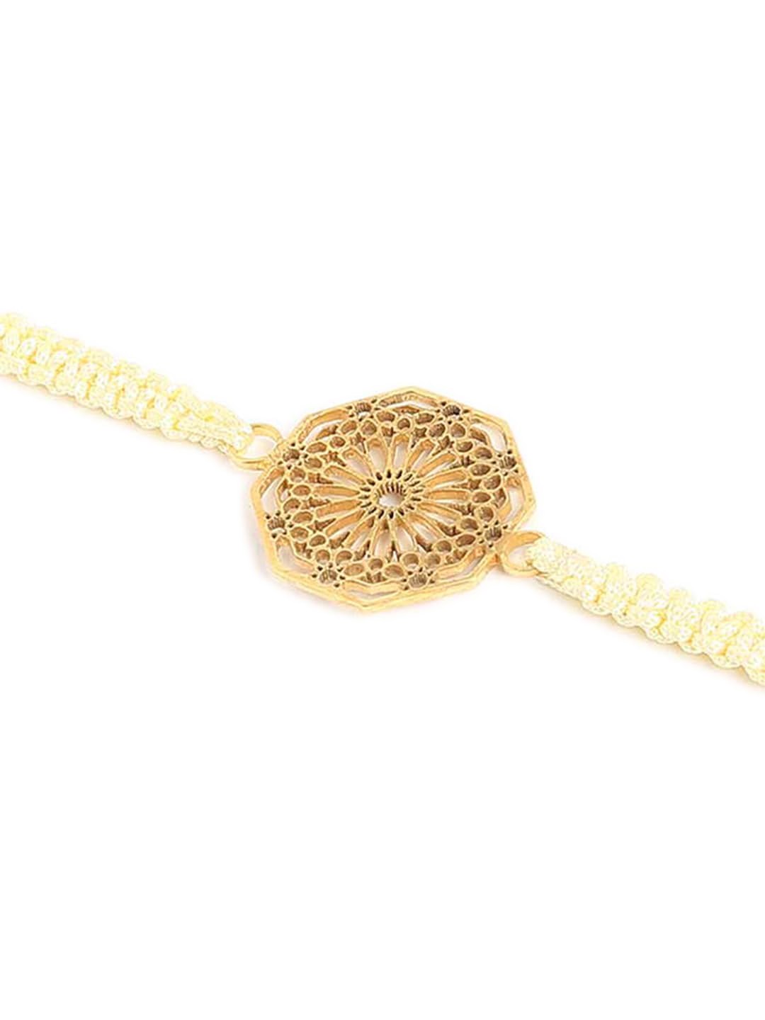 

Tipsyfly Round Charm Beaded Rakhi, Gold
