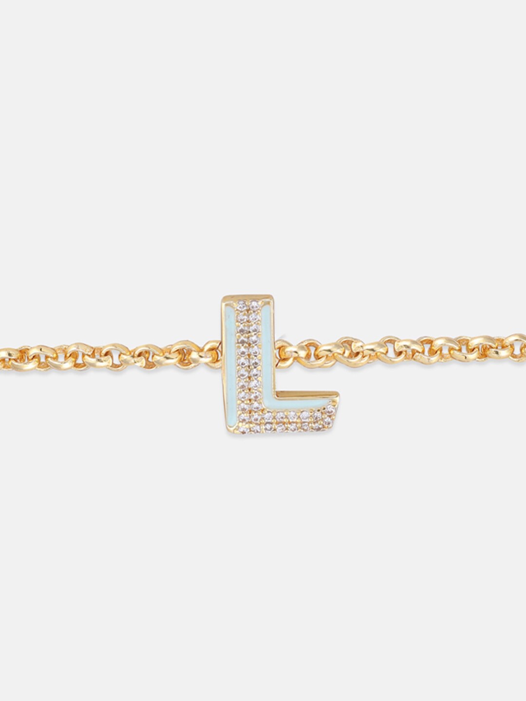 

Tipsyfly Stones & Enamel L Bracelet Rakhi, Gold