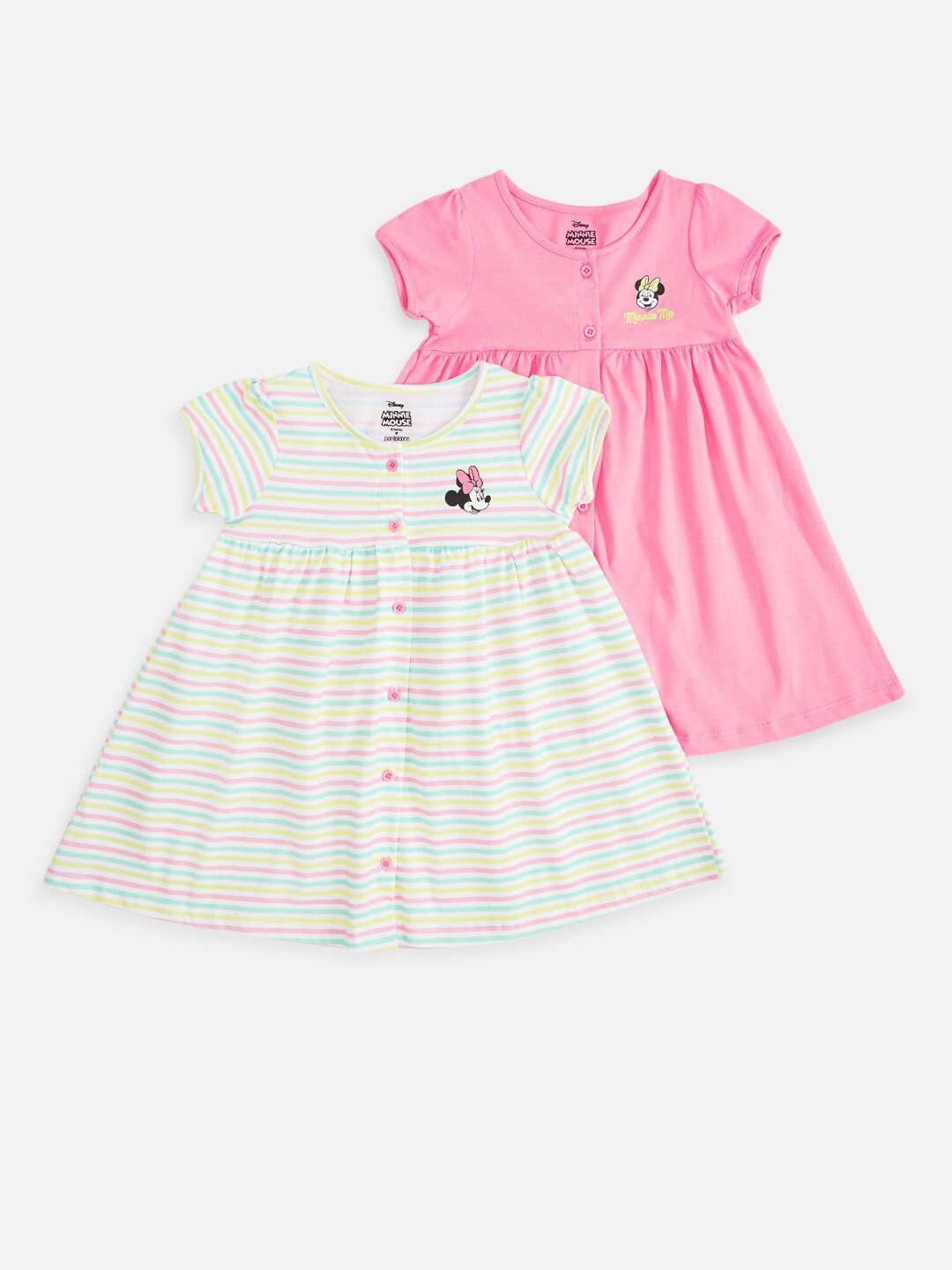 

Pantaloons Baby Pink Striped Fit & Flare Dress