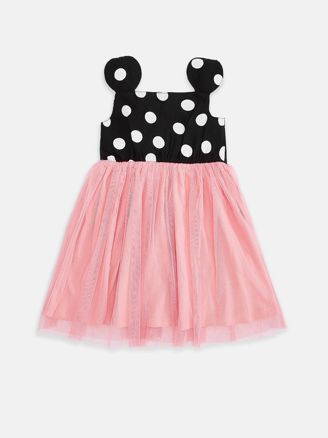 

Pantaloons Baby Infant Girls Polka Dots Printed Cotton Fit & Flare Dress, Pink