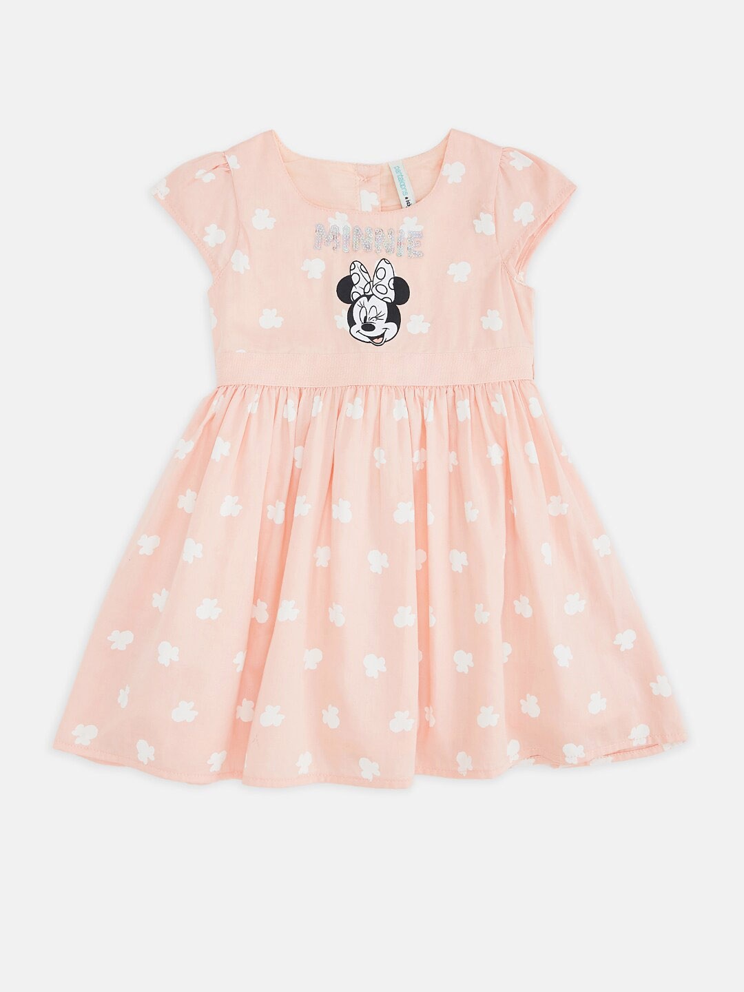 

Pantaloons Baby Infant Girls Conversational Printed Cap Sleeves Cotton Fit & Flare Dress, Pink
