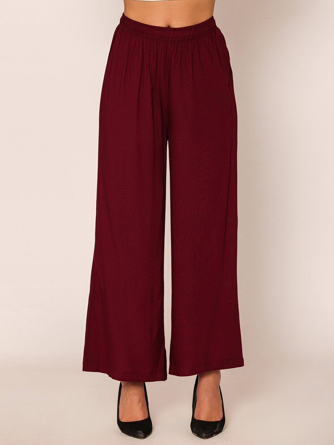 

Vami Mid-Rise Wide Leg Palazzos, Purple