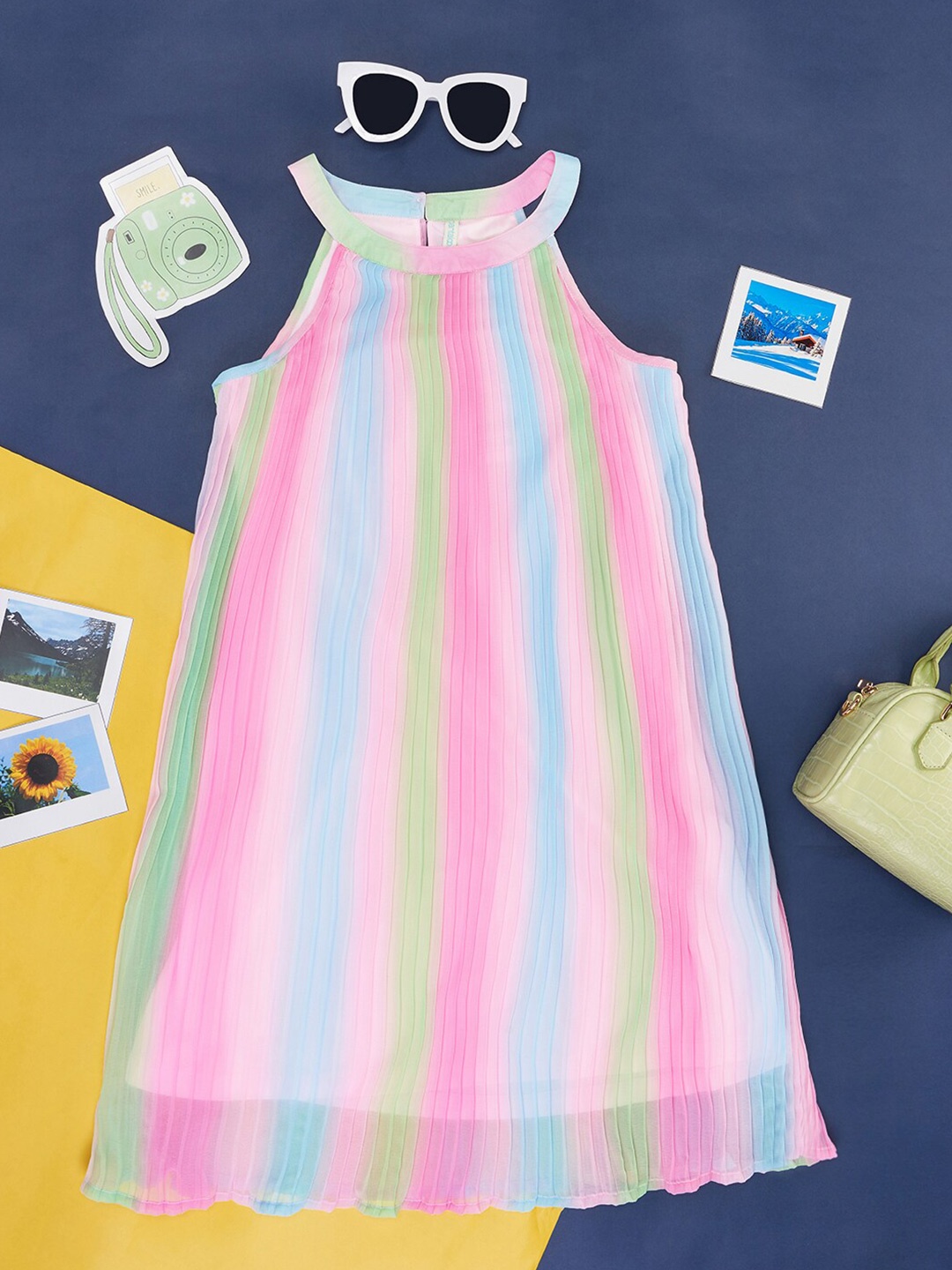 

Pantaloons Junior Girls Striped A-Line Dress, Blue