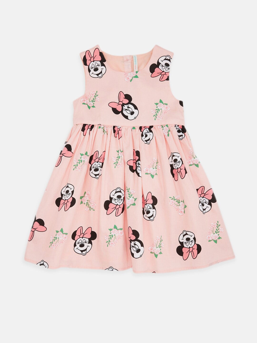 

Pantaloons Junior Girls Minnie Mouse Printed Cotton Fit & Flare Dress, Pink