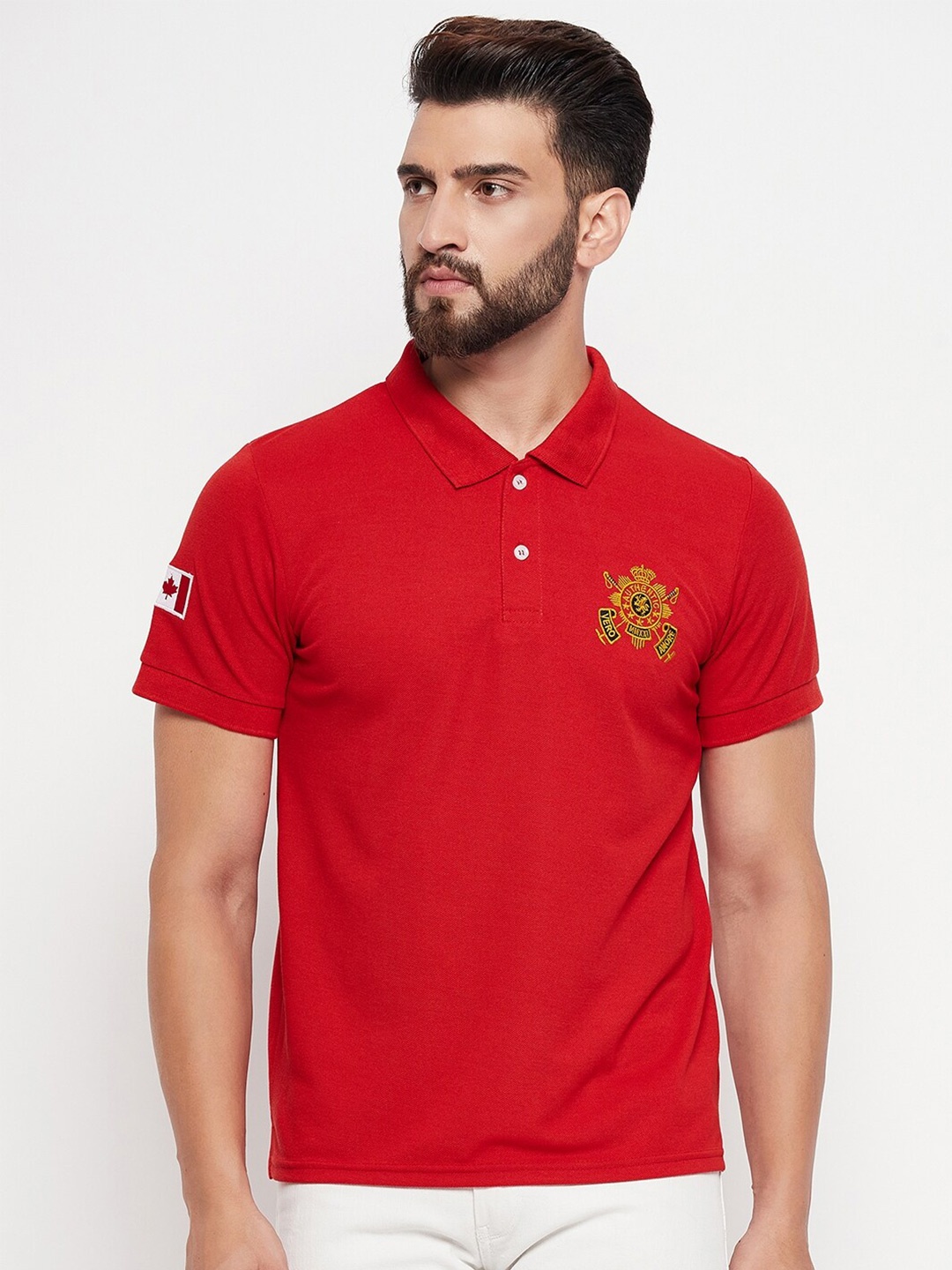 

VERO AMORE Polo Collar T-shirt, Red