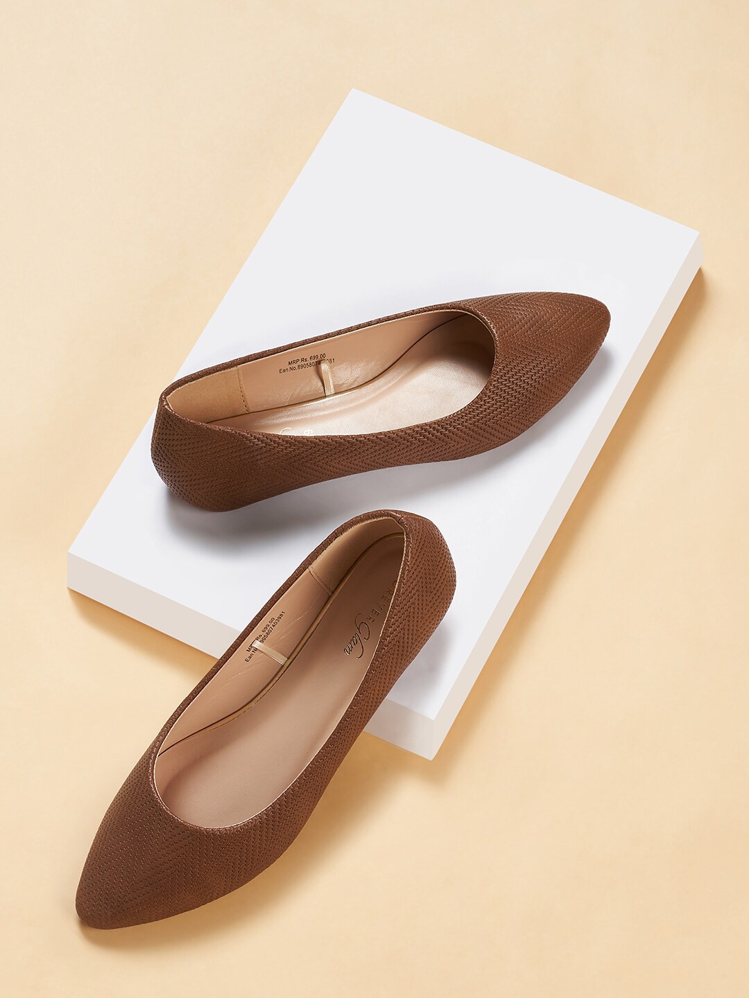 

Forever Glam by Pantaloons Solid Pointed Toe Ballerinas, Brown