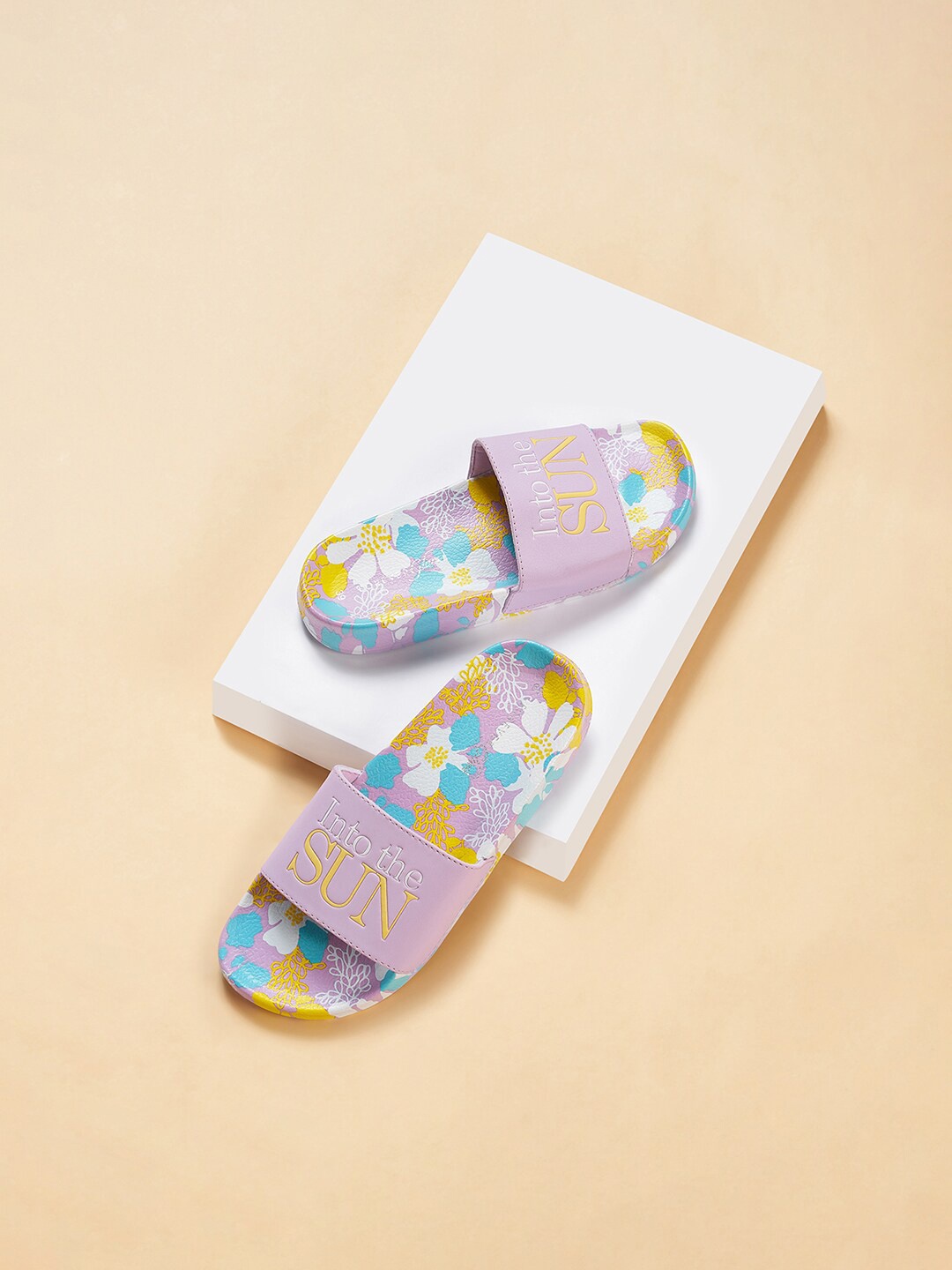 

Forever Glam by Pantaloons Women Printed Sliders, Lavender