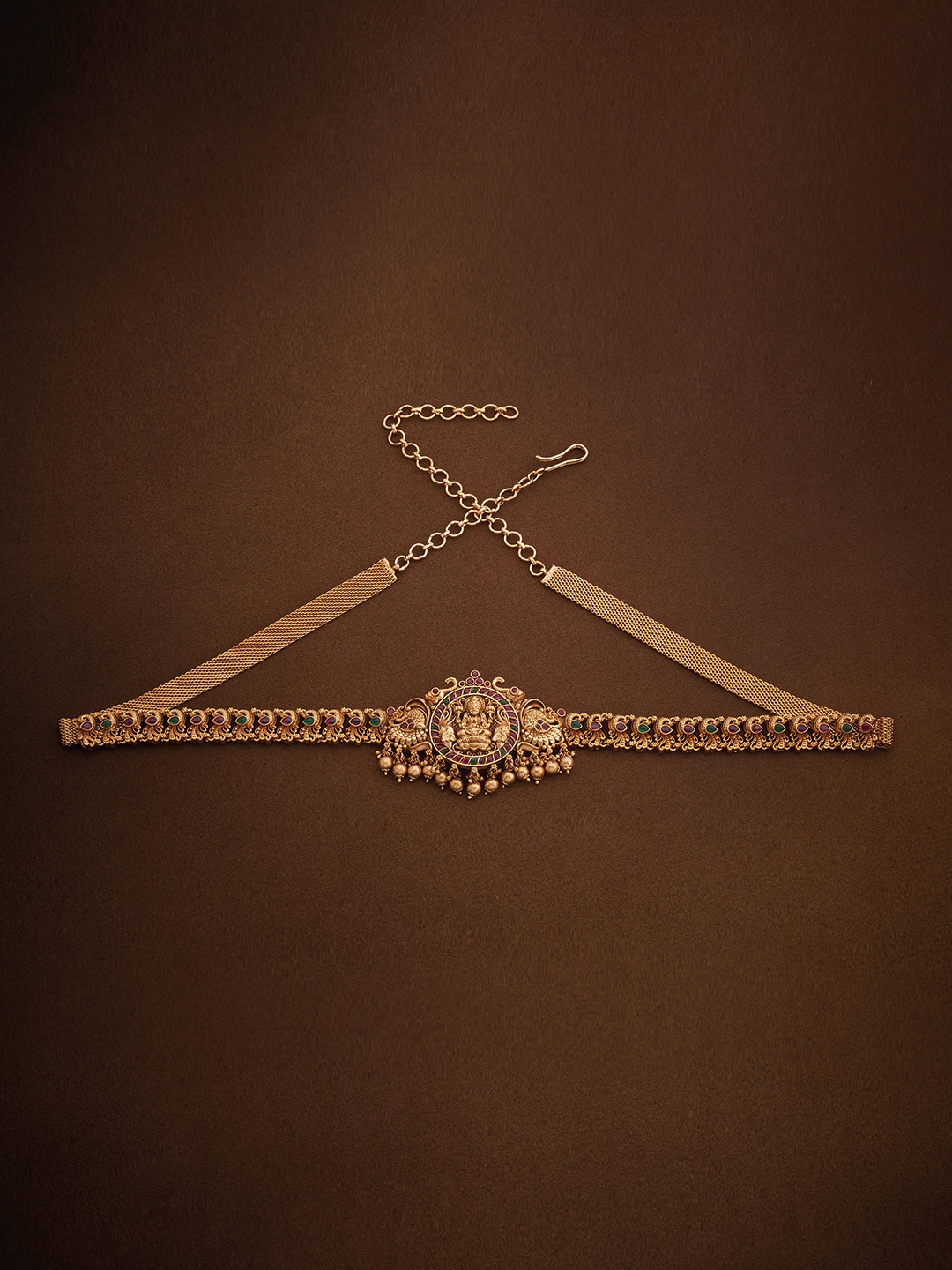 

Kushal's Fashion Jewellery Gold-Plated CZ-Studded & Beaded Waist Chain