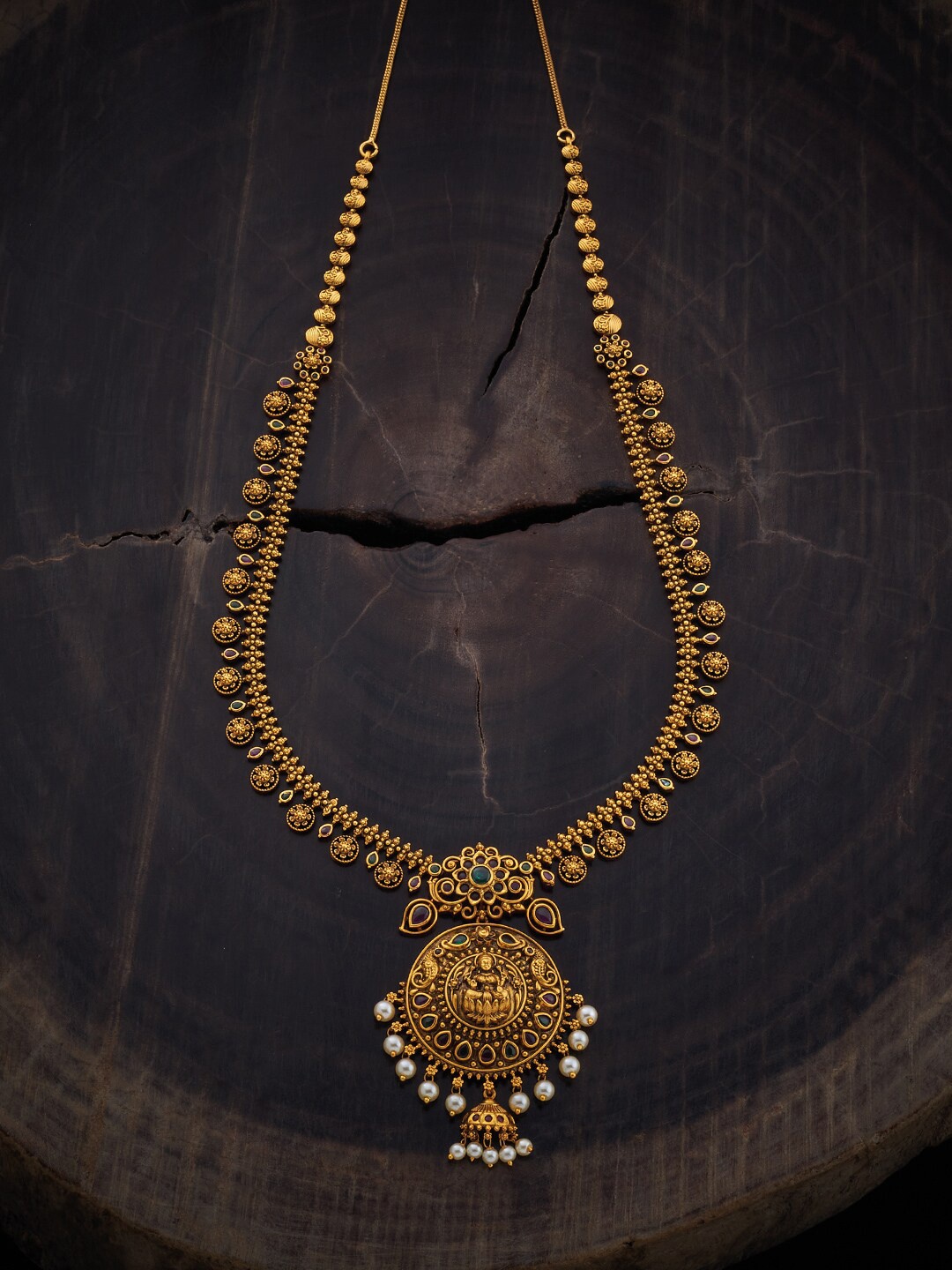 

Kushal's Fashion Jewellery Sterling Silver Gold-Plated Antique Necklace