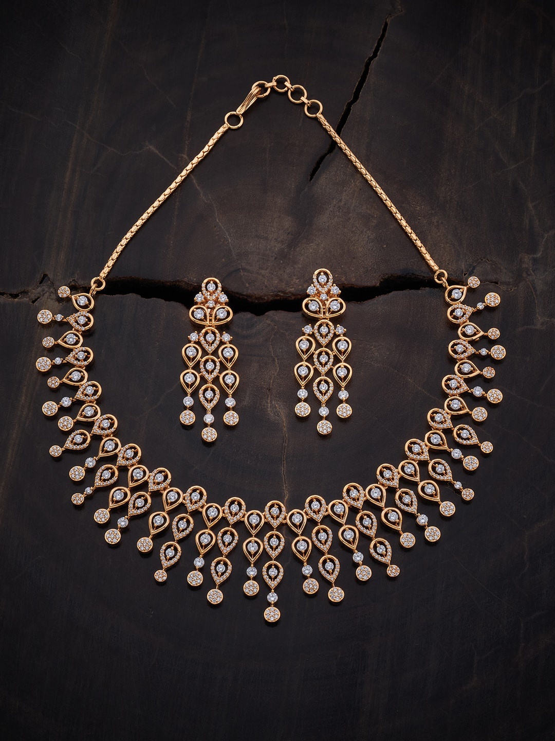 

Kushal's Fashion Jewellery Gold-Plated Zircon-Studded Jewellery Set