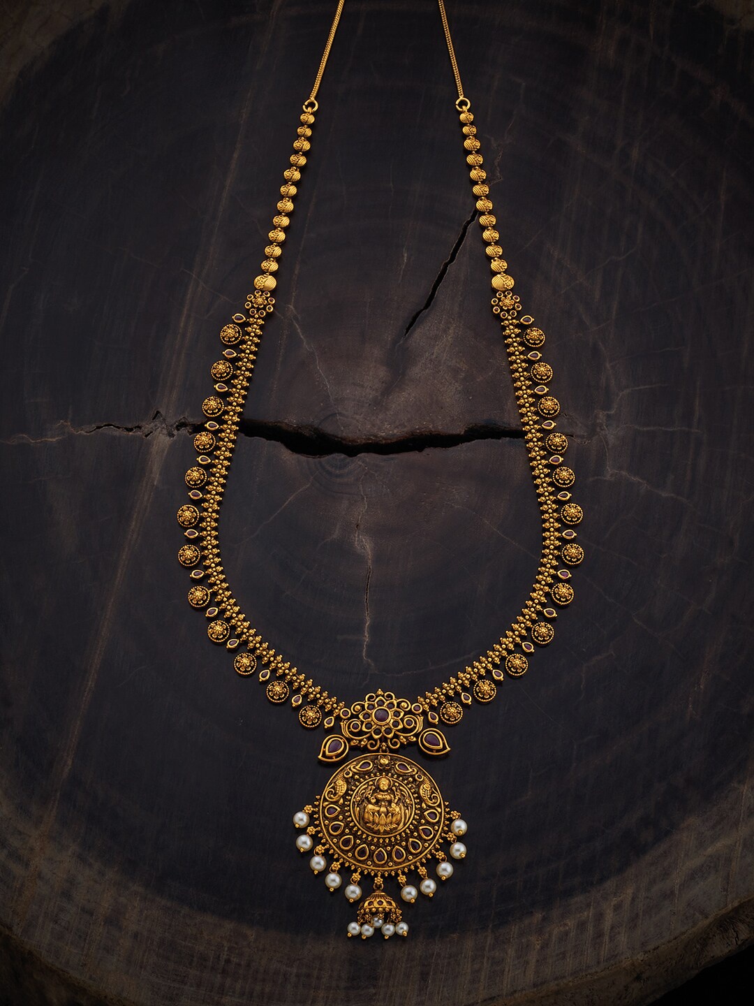 

Kushal's Fashion Jewellery Sterling Silver Gold-Plated Antique Necklace