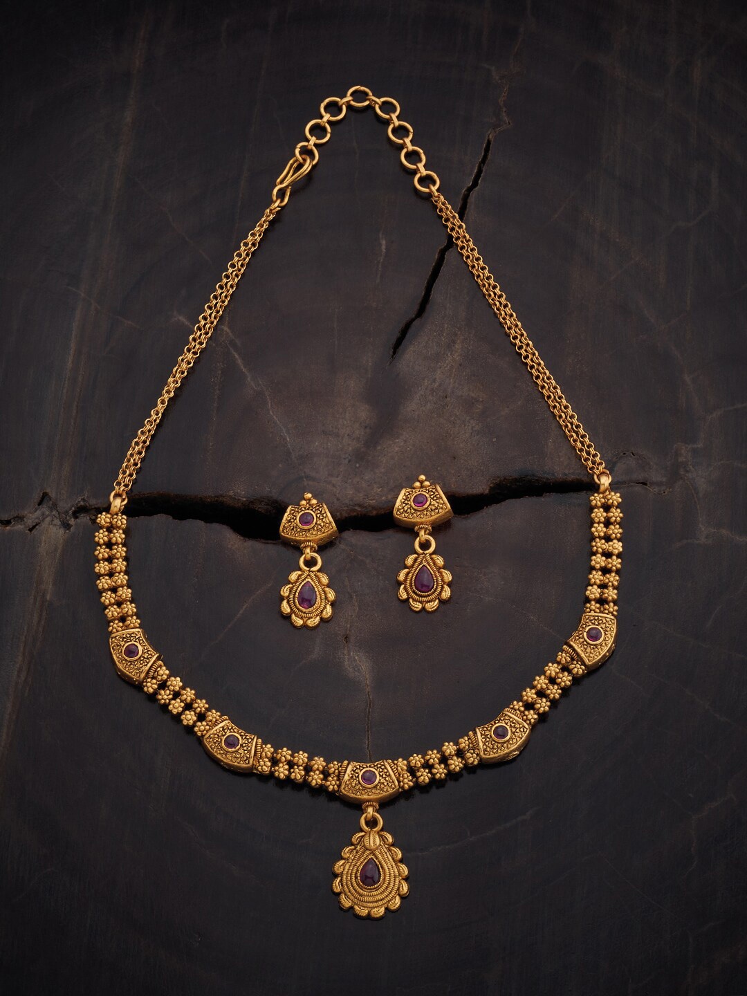 

Kushal's Fashion Jewellery Stone Studded Jewellery Set, Gold