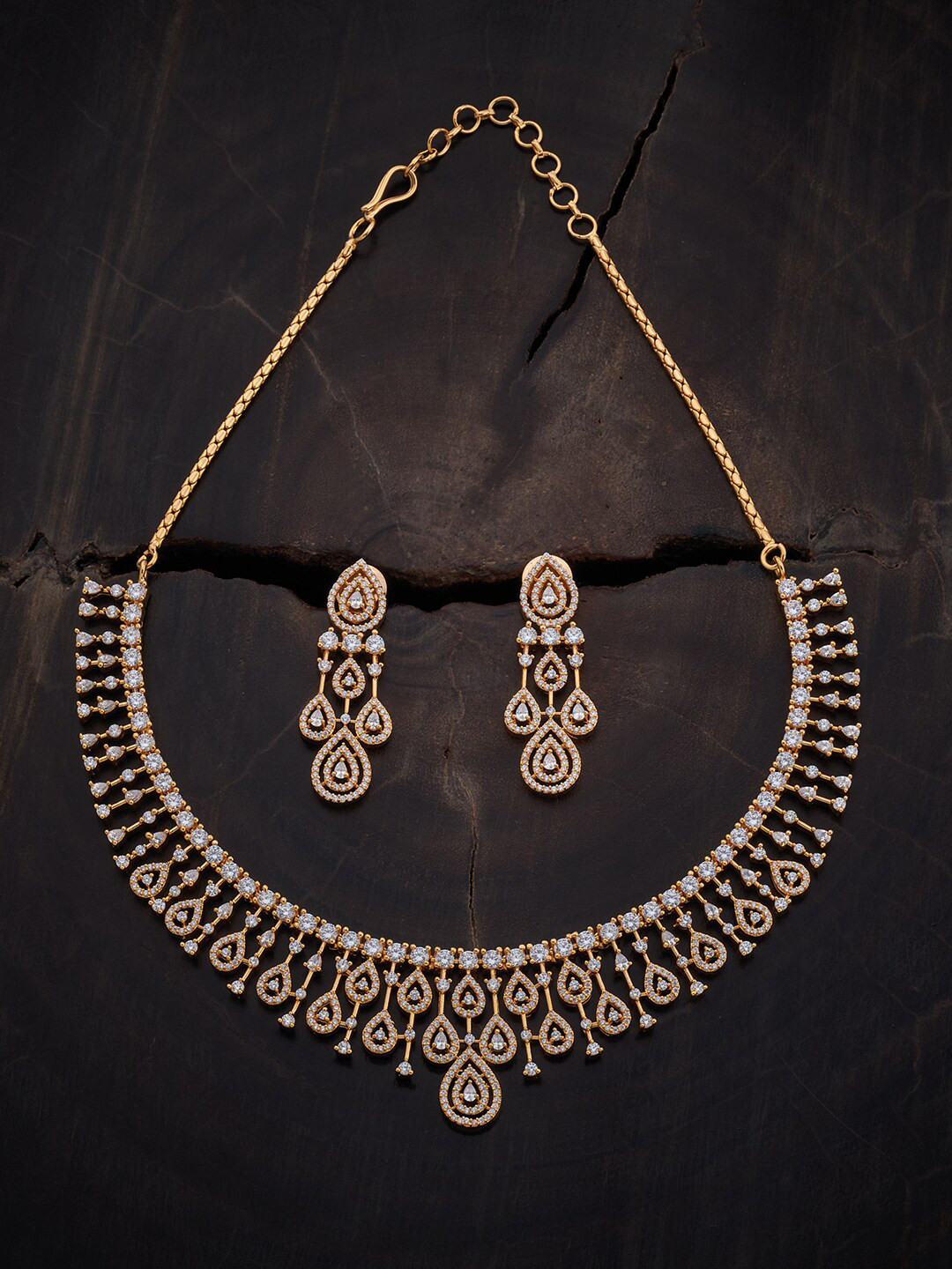 

Kushal's Fashion Jewellery Gold-Plated CZ-Studded Jewellery Set