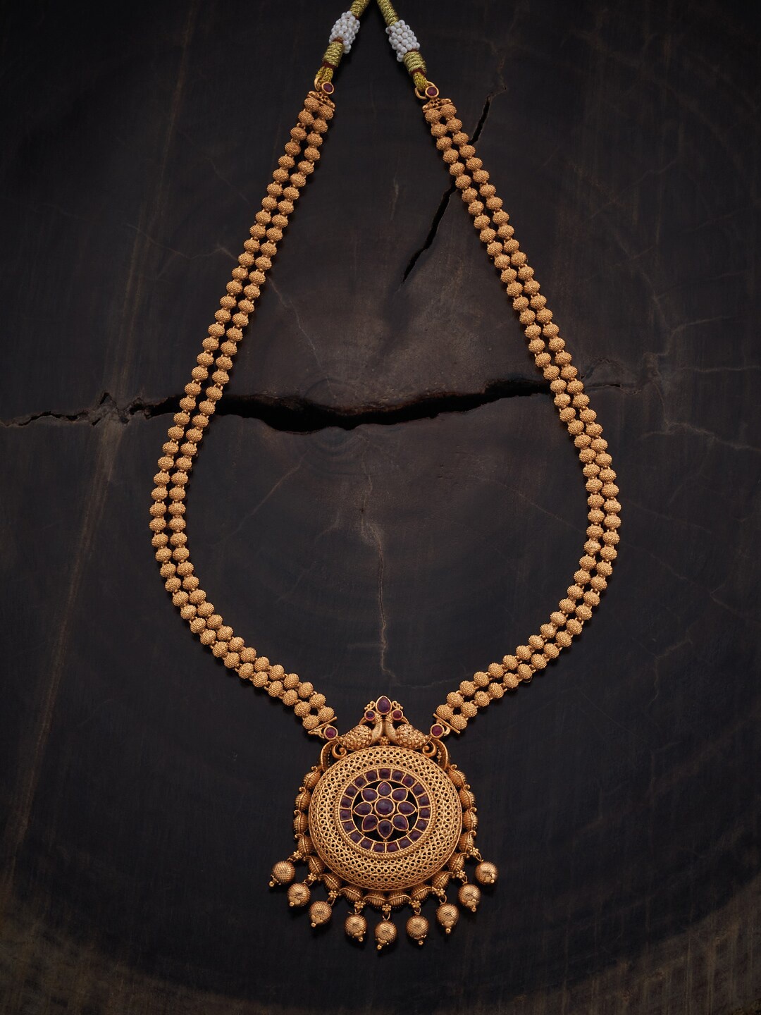 

Kushal's Fashion Jewellery Stone-Studded Antique Necklace, Gold