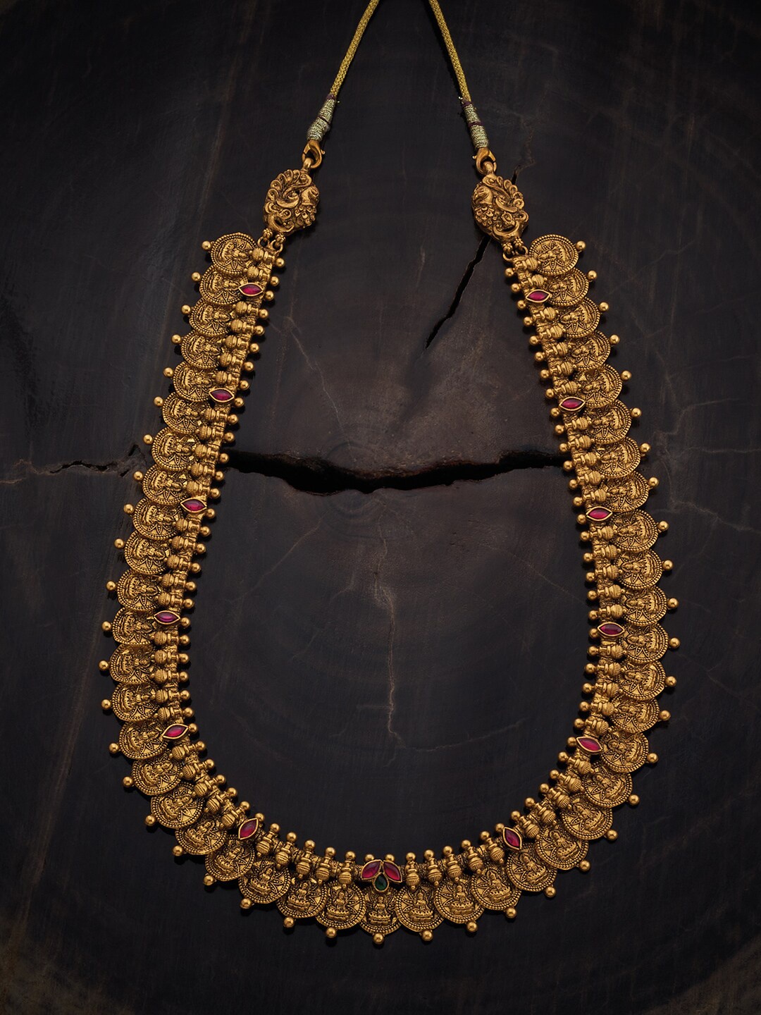 

Kushal's Fashion Jewellery 92.5 Pure Silver Temple Design Necklace, Gold