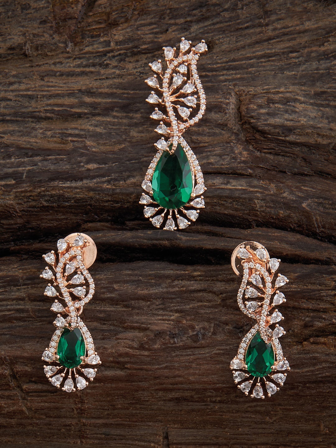 

Kushal's Fashion Jewellery Rose Gold-Plated Zircon-Studded Jewellery