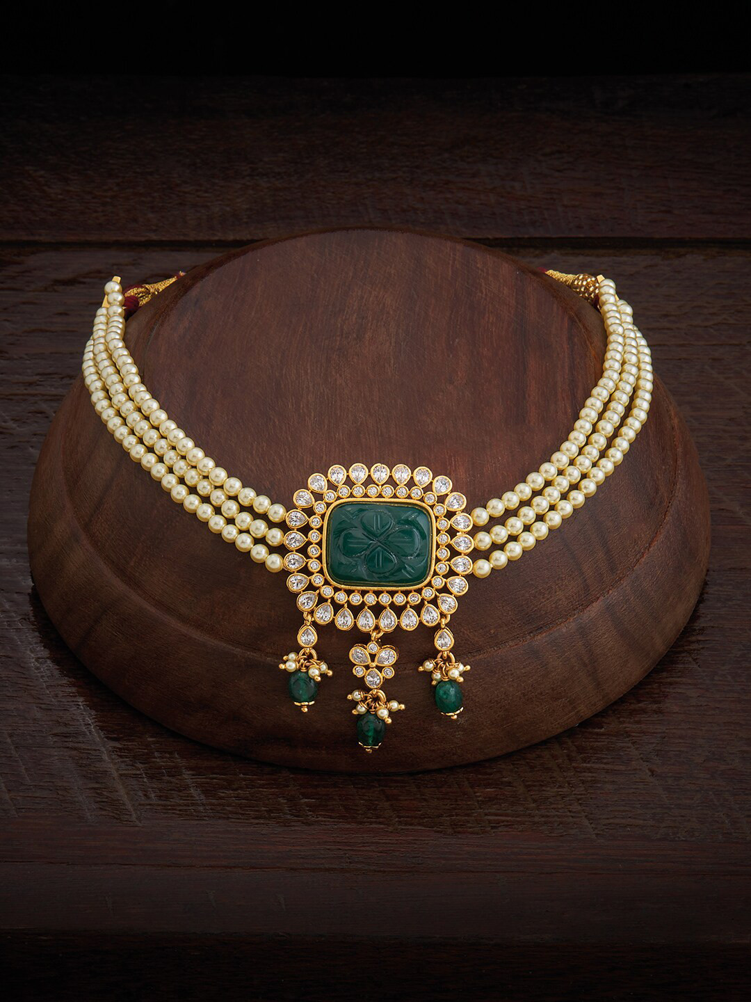 

Kushal's Fashion Jewellery 92.5 Pure Silver Beaded Necklace, Gold