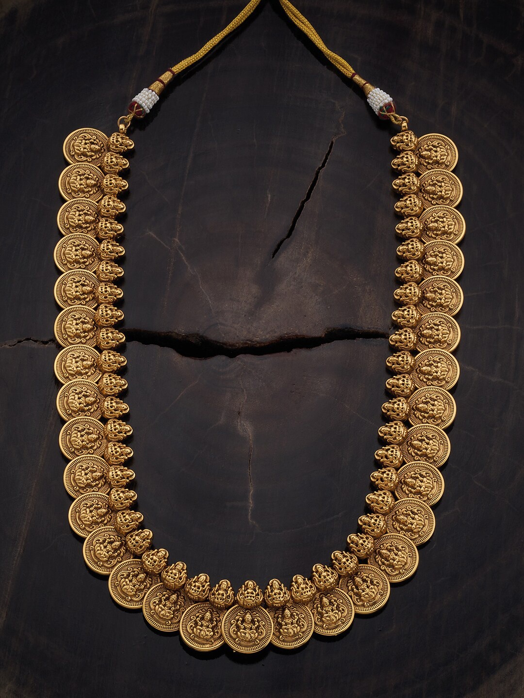 

Kushal's Fashion Jewellery Silver Antique Necklace, Gold