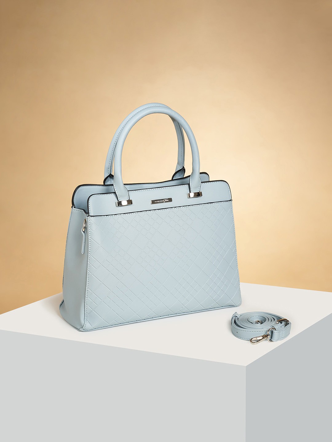 

Forever Glam by Pantaloons Structured Handheld Bag, Blue