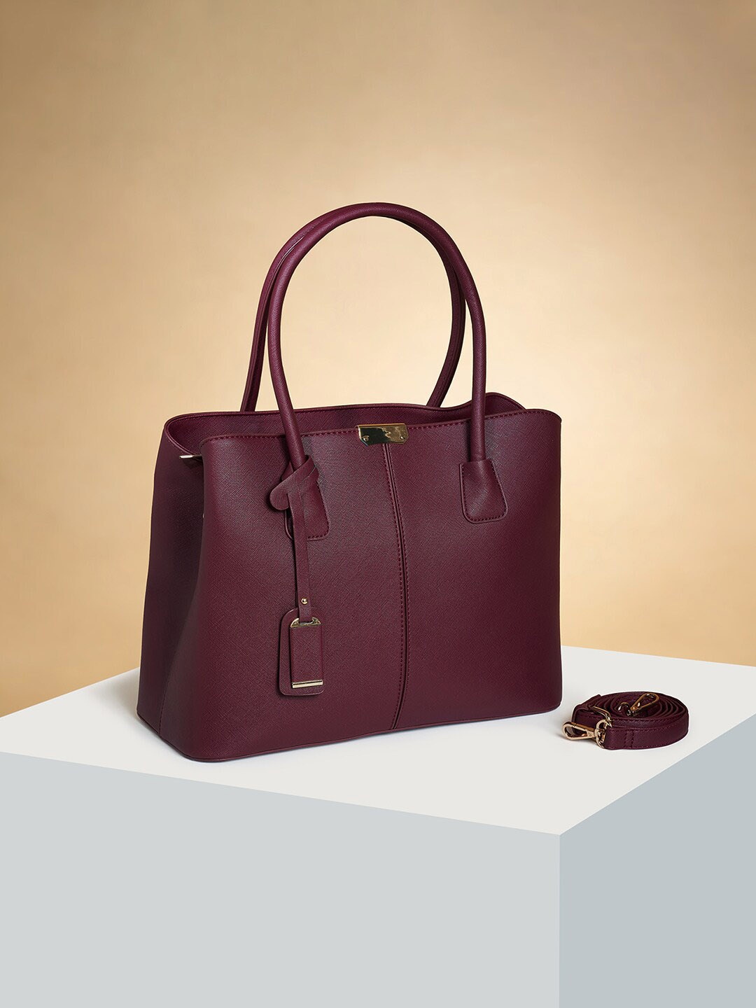 

Forever Glam by Pantaloons PU Structured Handheld Bag, Purple