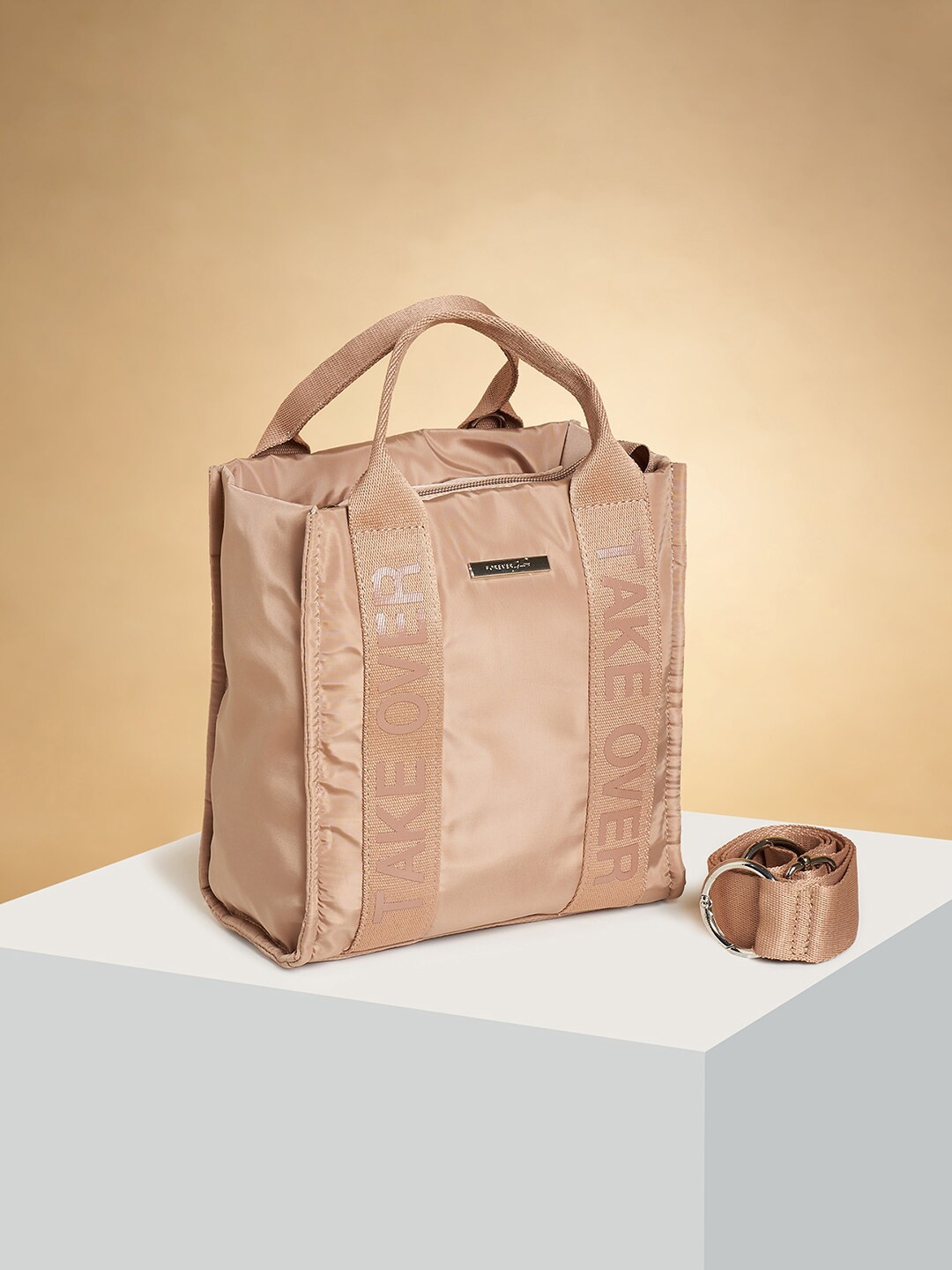 

Forever Glam by Pantaloons Structured Handheld Bag, Beige