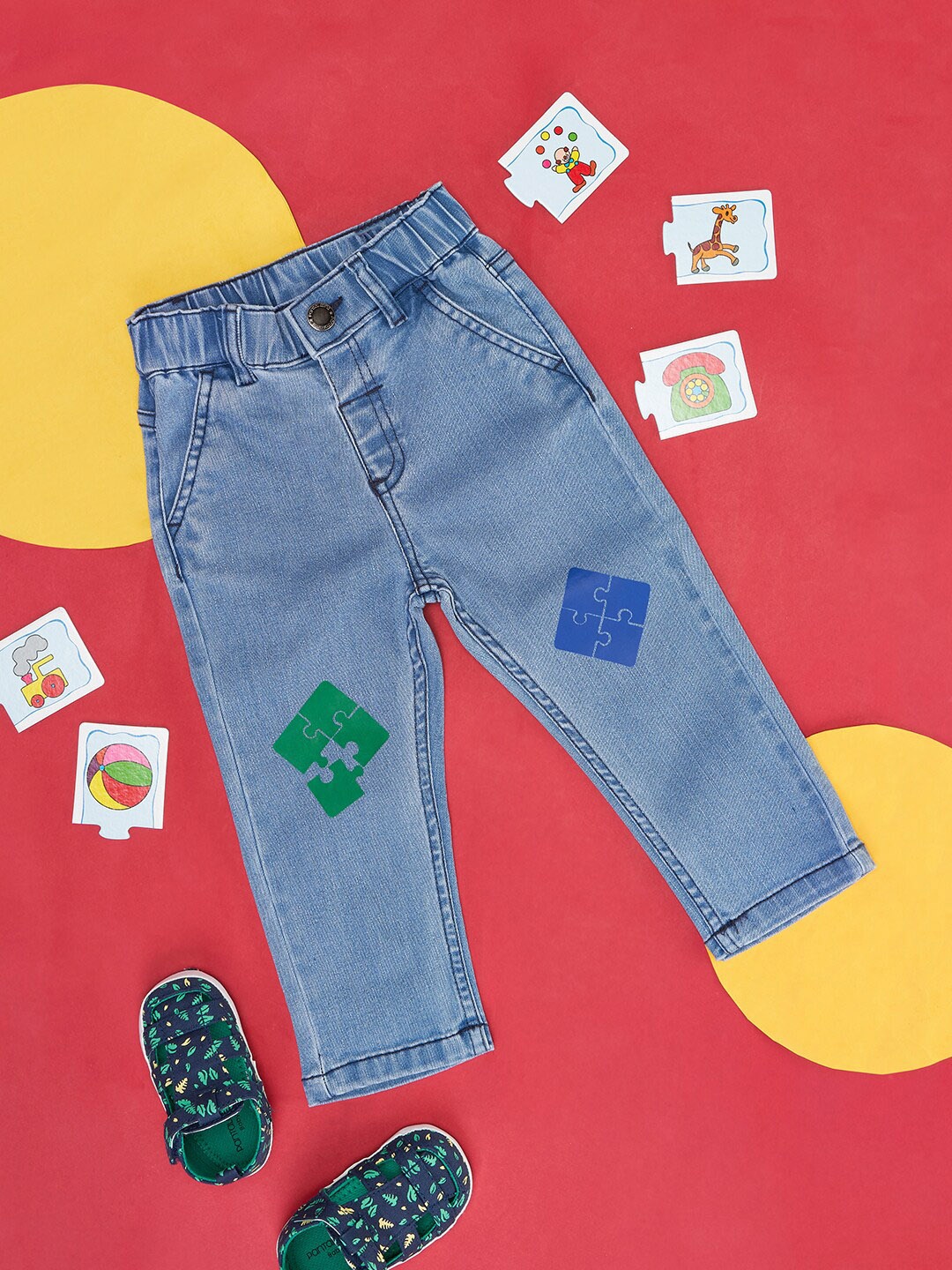 

Pantaloons Baby Regular Fit Mid-Rise Clean Look Cotton Jeans, Blue