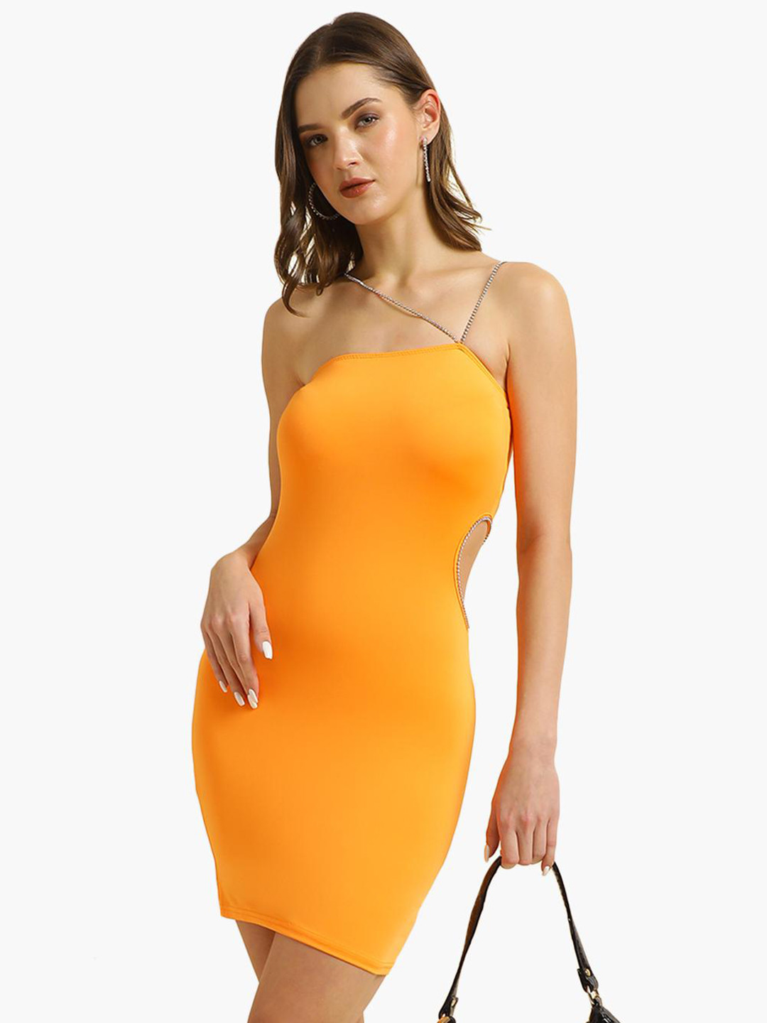 

Virgio Cut Out Detail Bodycon Mini Dress, Orange