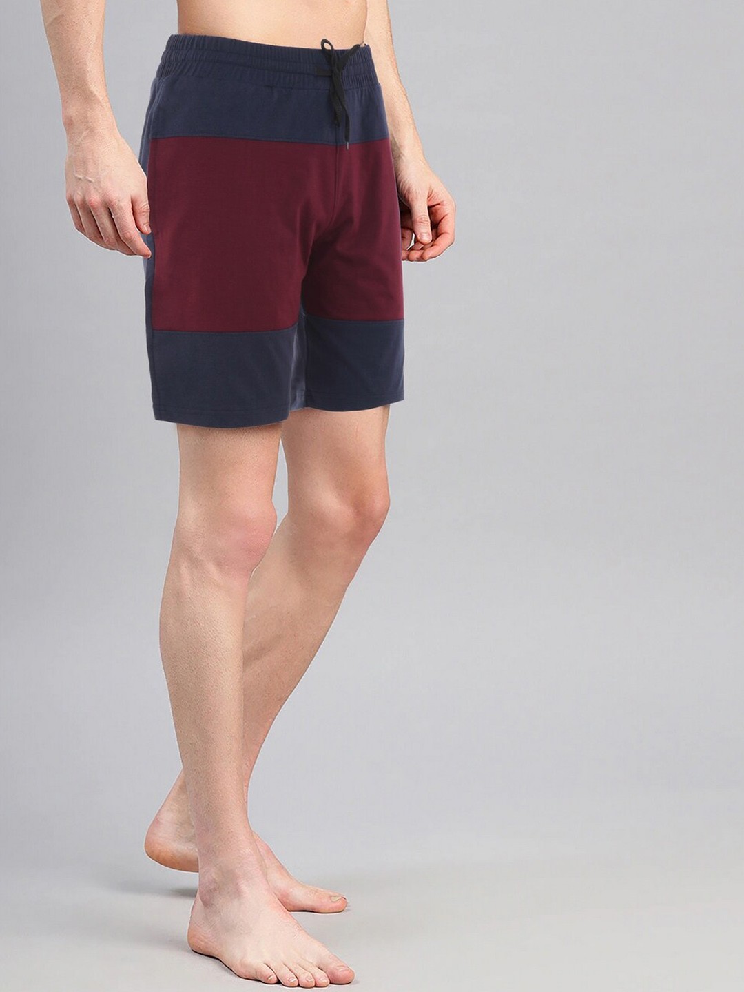 

AVOLT Men Colourblocked Slim Fit Antimicrobial Technology Cotton Shorts, Navy blue