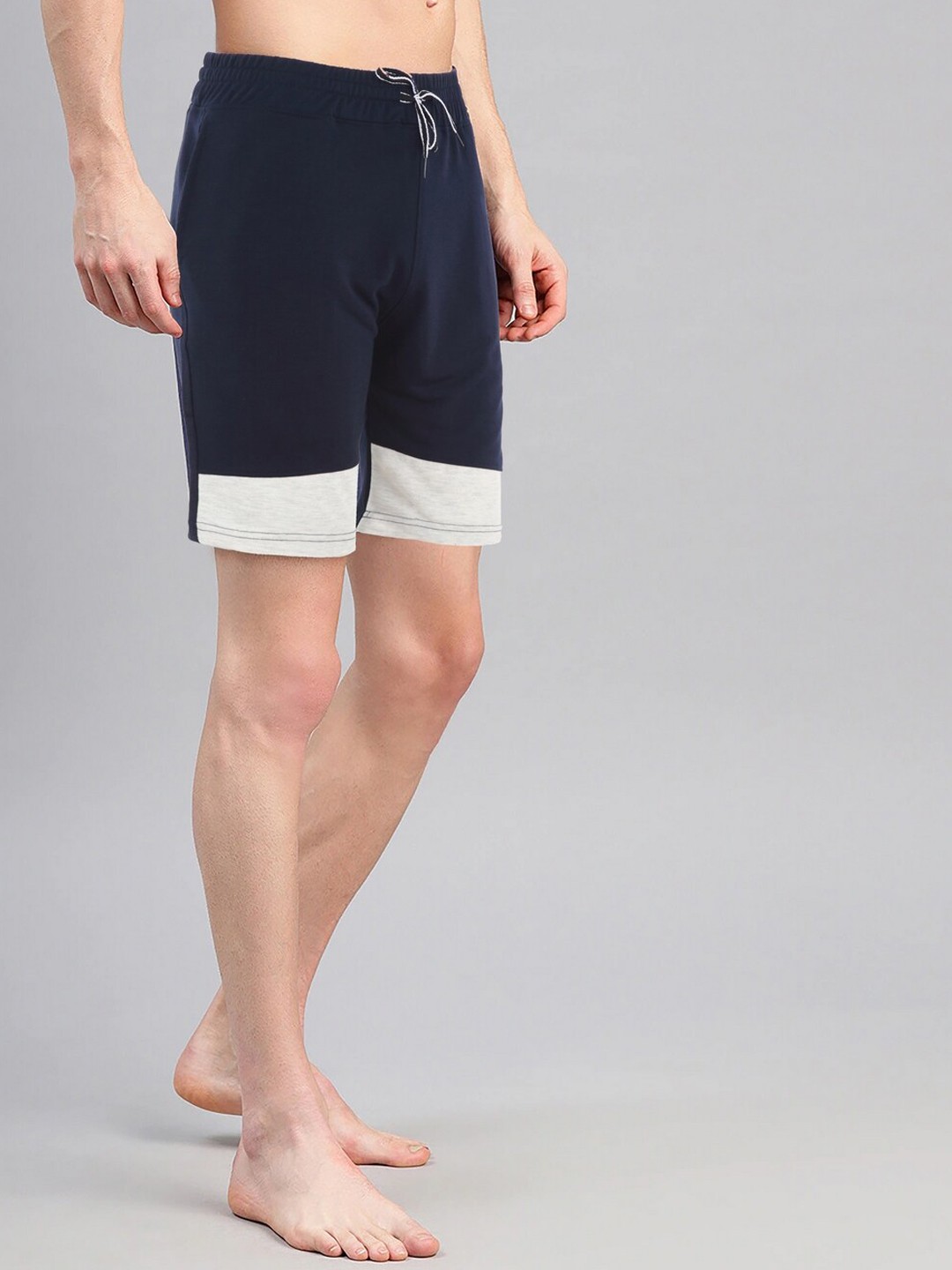 

AVOLT Men Colourblocked Slim Fit Antimicrobial Technology Cotton Shorts, Navy blue