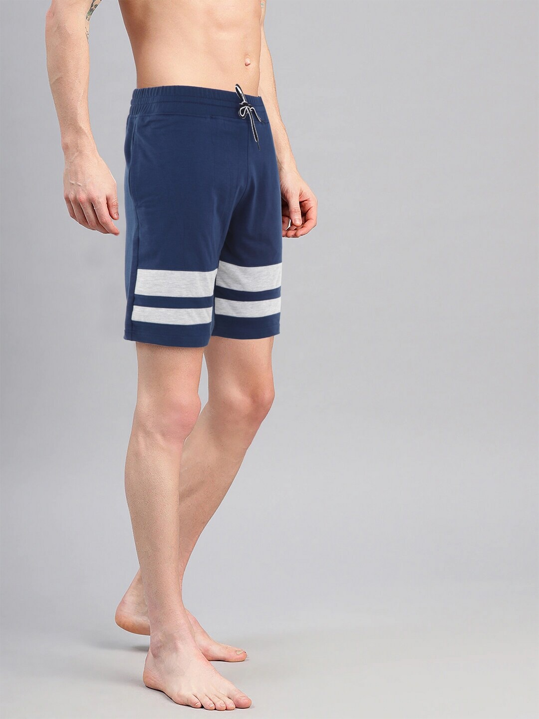 

AVOLT Men Striped Slim Fit Antimicrobial Technology Cotton Shorts, Blue