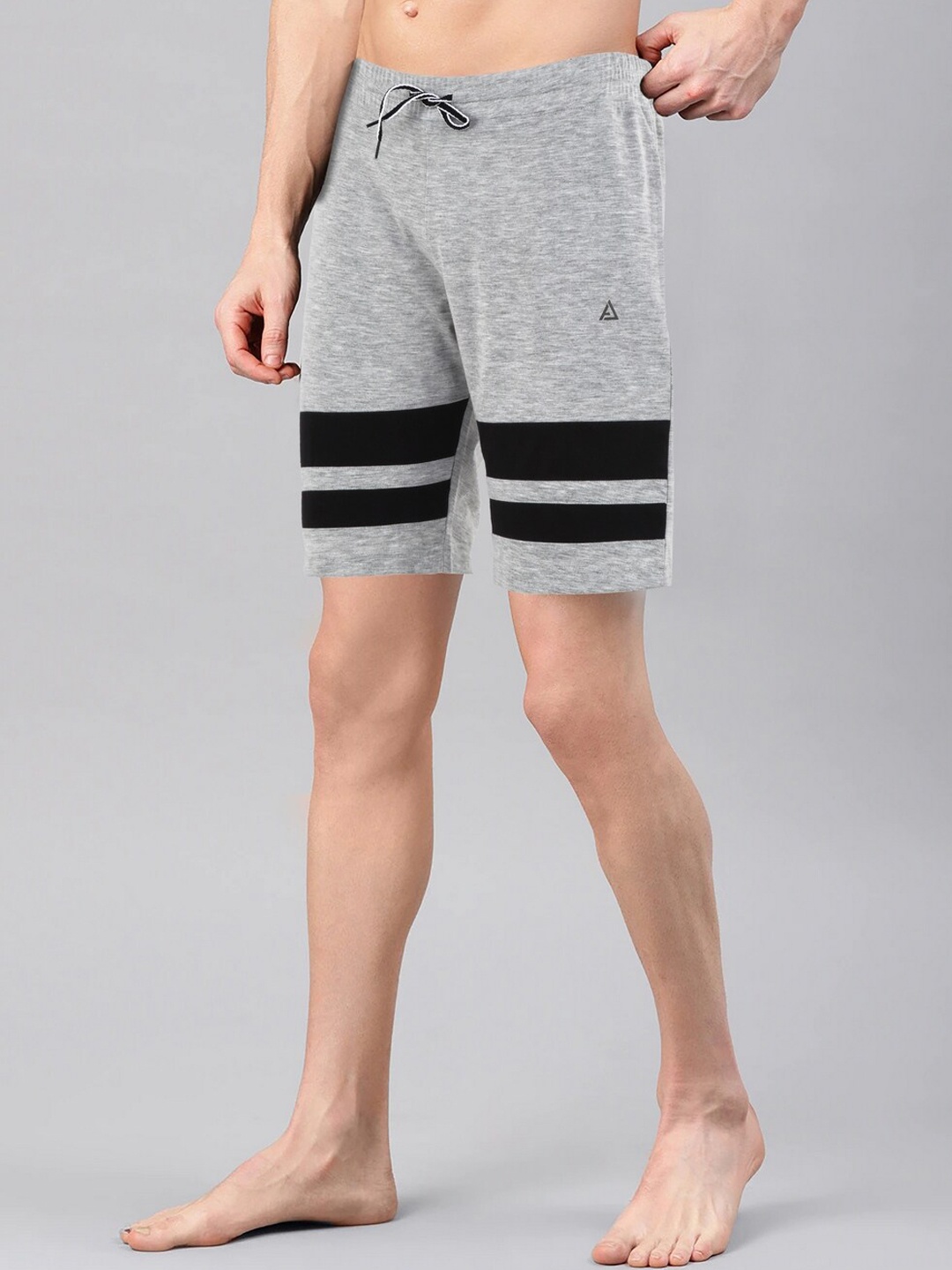 

AVOLT Men Striped Slim Fit Antimicrobial Technology Cotton Shorts, Grey