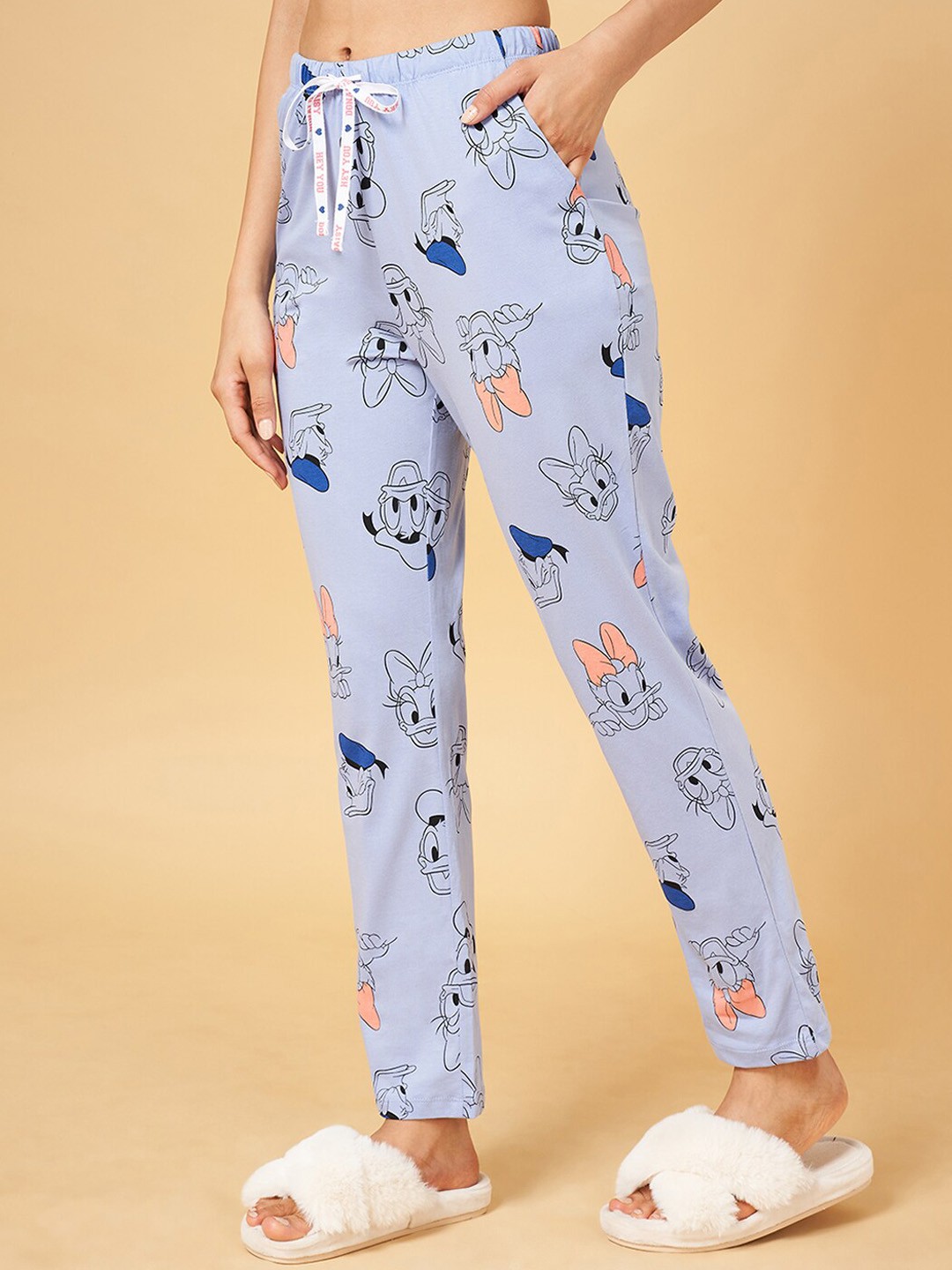 

Dreamz by Pantaloons Printed Cotton Lounge Pants, Blue