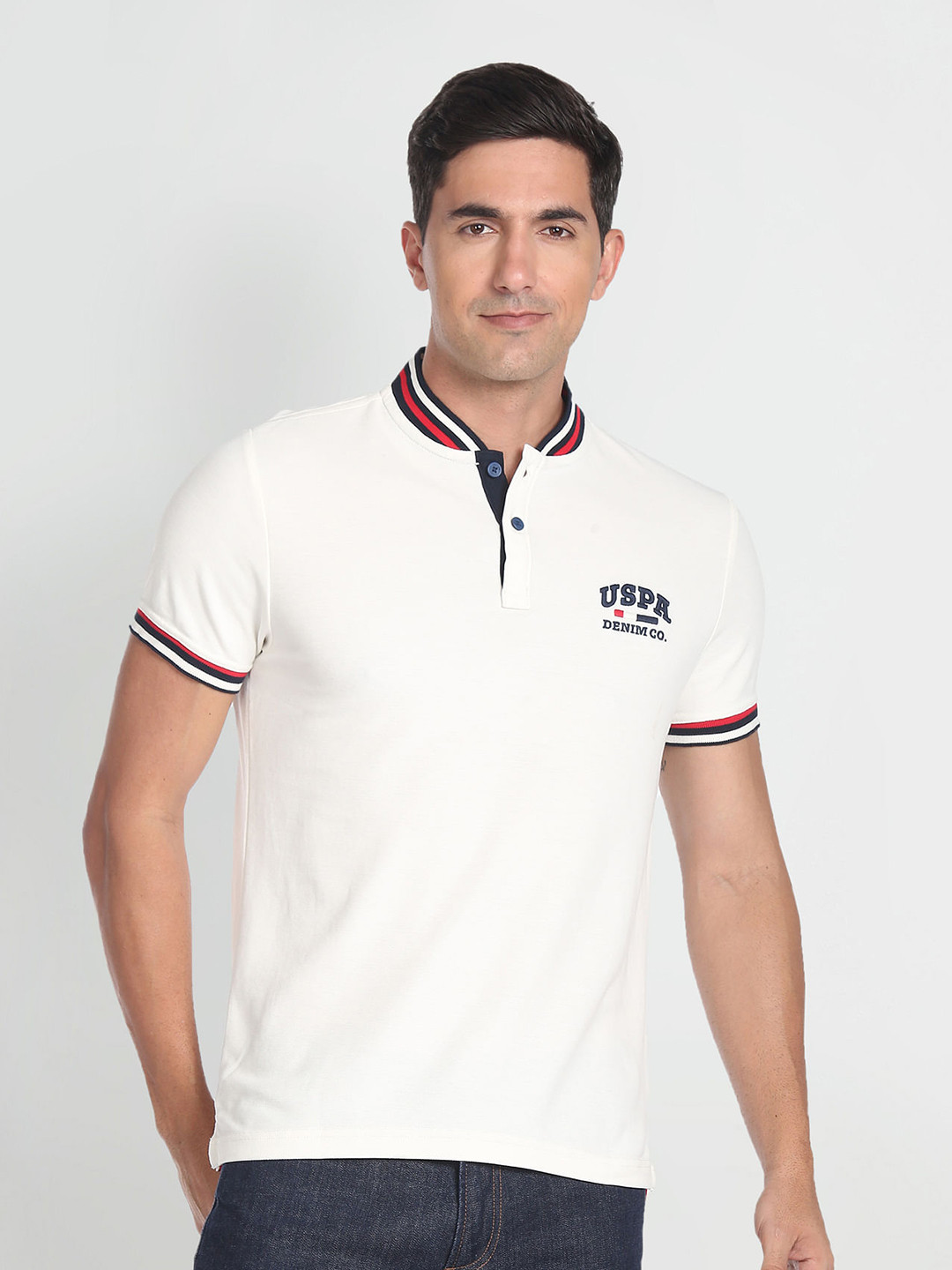 

U.S. Polo Assn. Denim Co. Typography Printed Regular Fit Pure Cotton T-shirt, White