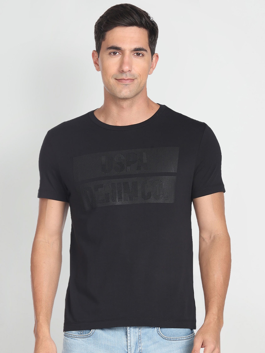 

U.S. Polo Assn. Denim Co. Polo Collar Pure Cotton Slim Fit T-shirt, Black