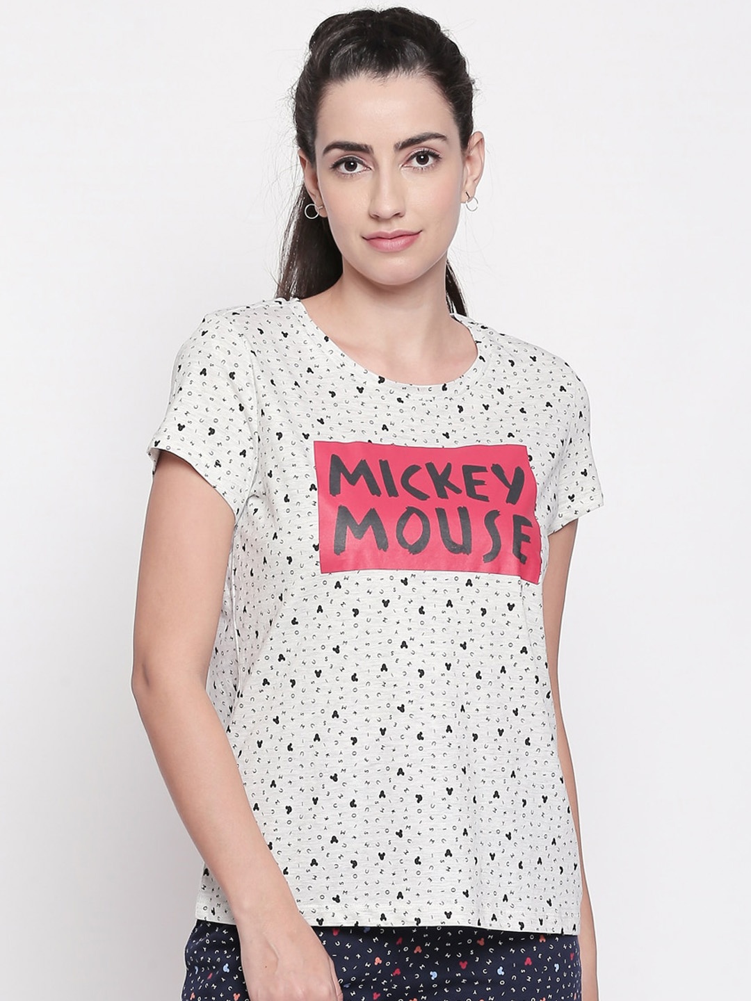 

Dreamz by Pantaloons Printed Cotton Lounge T-Shirts, Grey melange