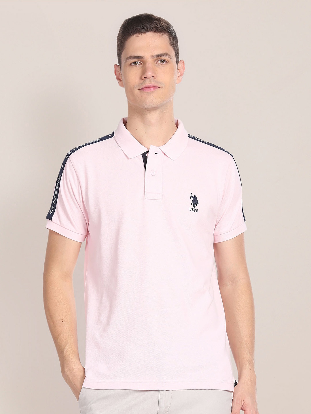 

U.S. Polo Assn. Polo Collar Pure Cotton Regular T-shirt, Pink