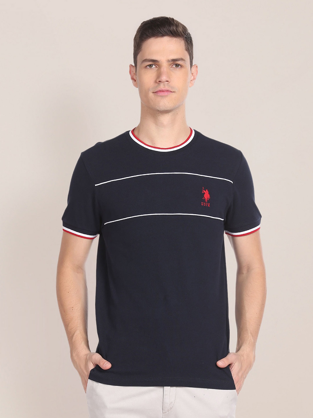U.S. Polo Assn. Typography Printed Pure Cotton T-Shirt, White