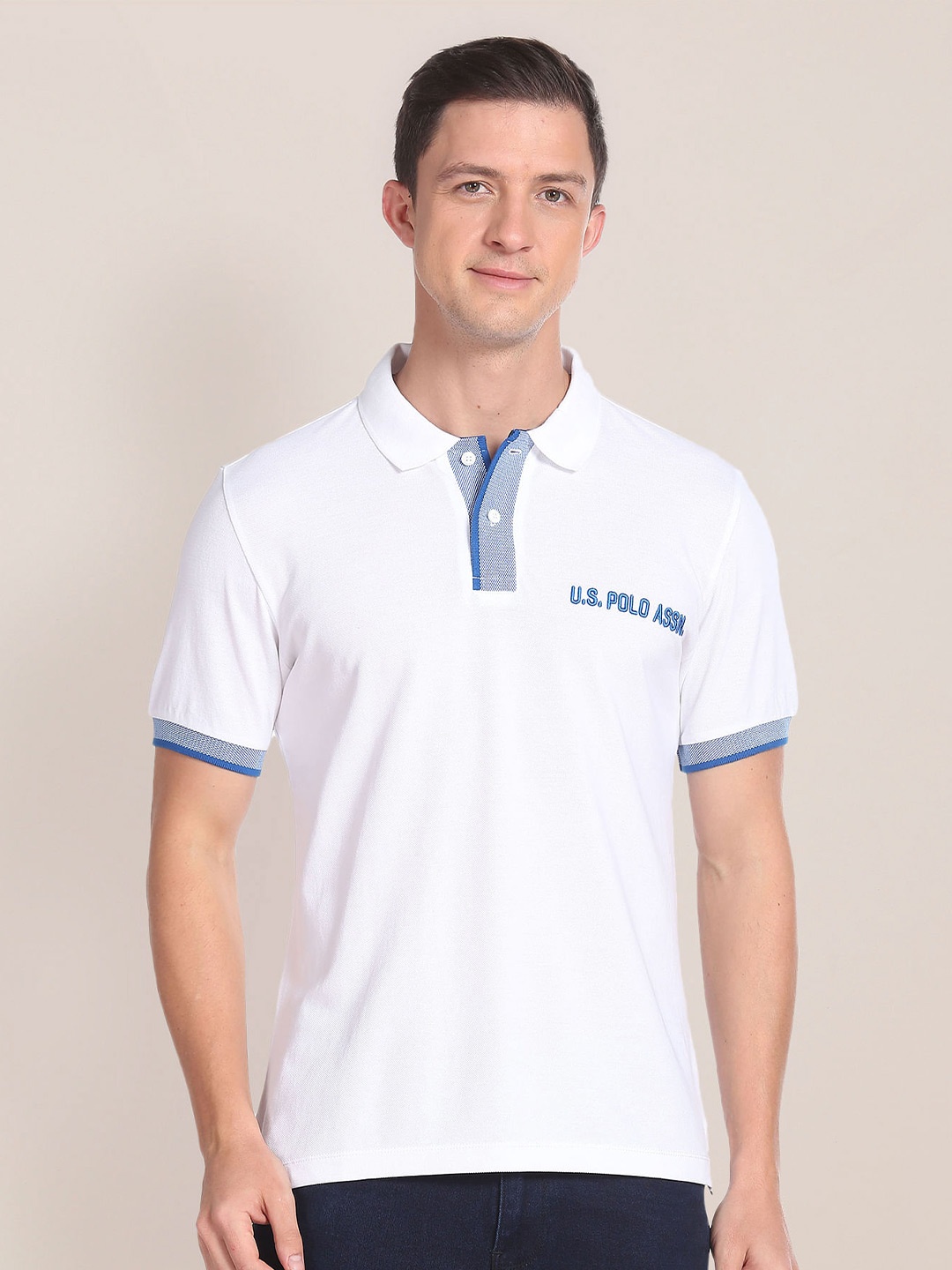 

U.S. Polo Assn. Polo Collar Pure Cotton T-Shirt, White