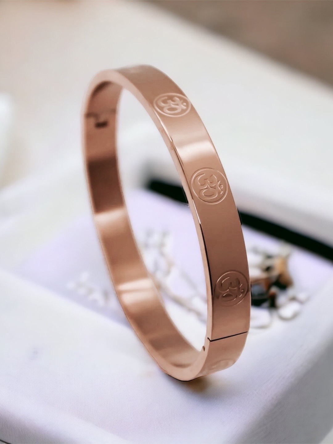 

MYKI Unisex Rose Gold Plated Stainless Steel Kada Bracelet