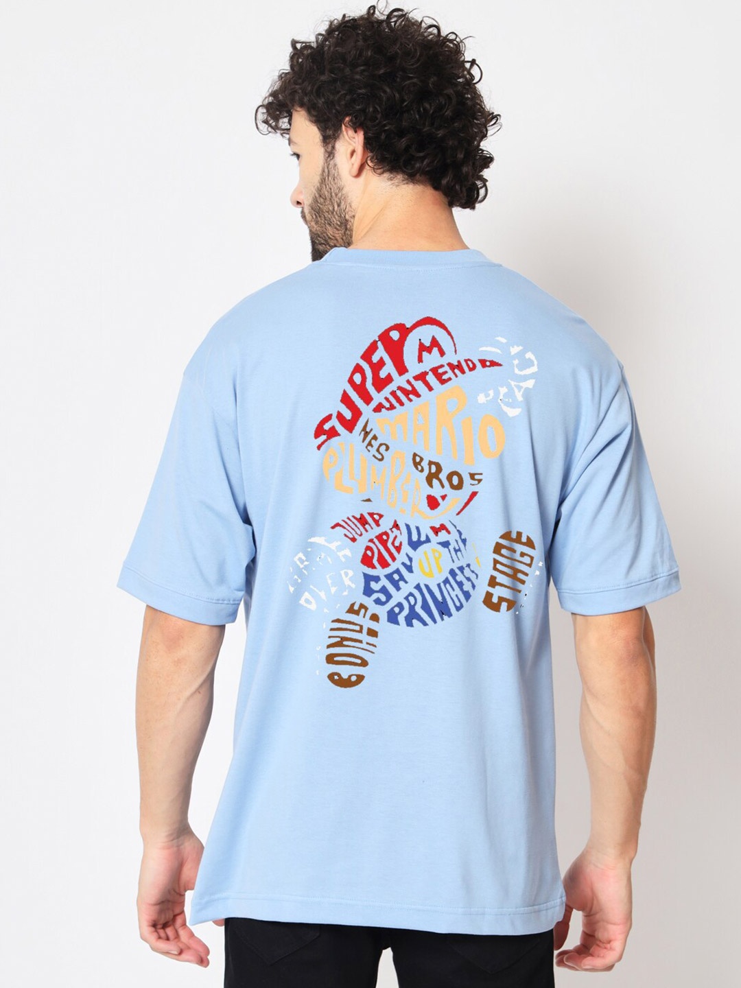 

Imsa Moda Typography Printed Cotton T-Shirt, Blue