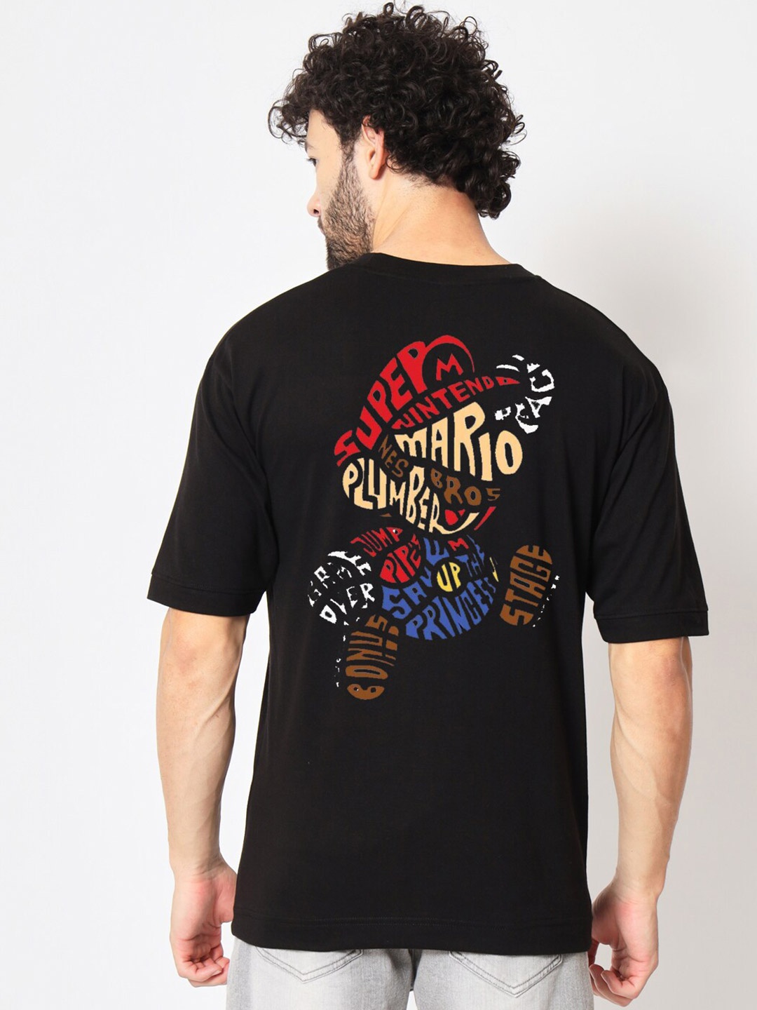 

Imsa Moda Typography Printed Cotton T-Shirt, Black