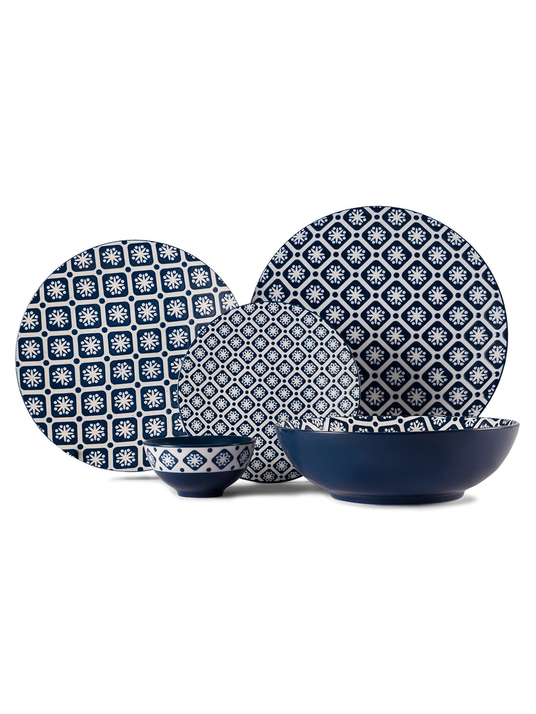 

Hitkari Blue & White 21 Pieces Printed Porcelain Matte Dinner Set