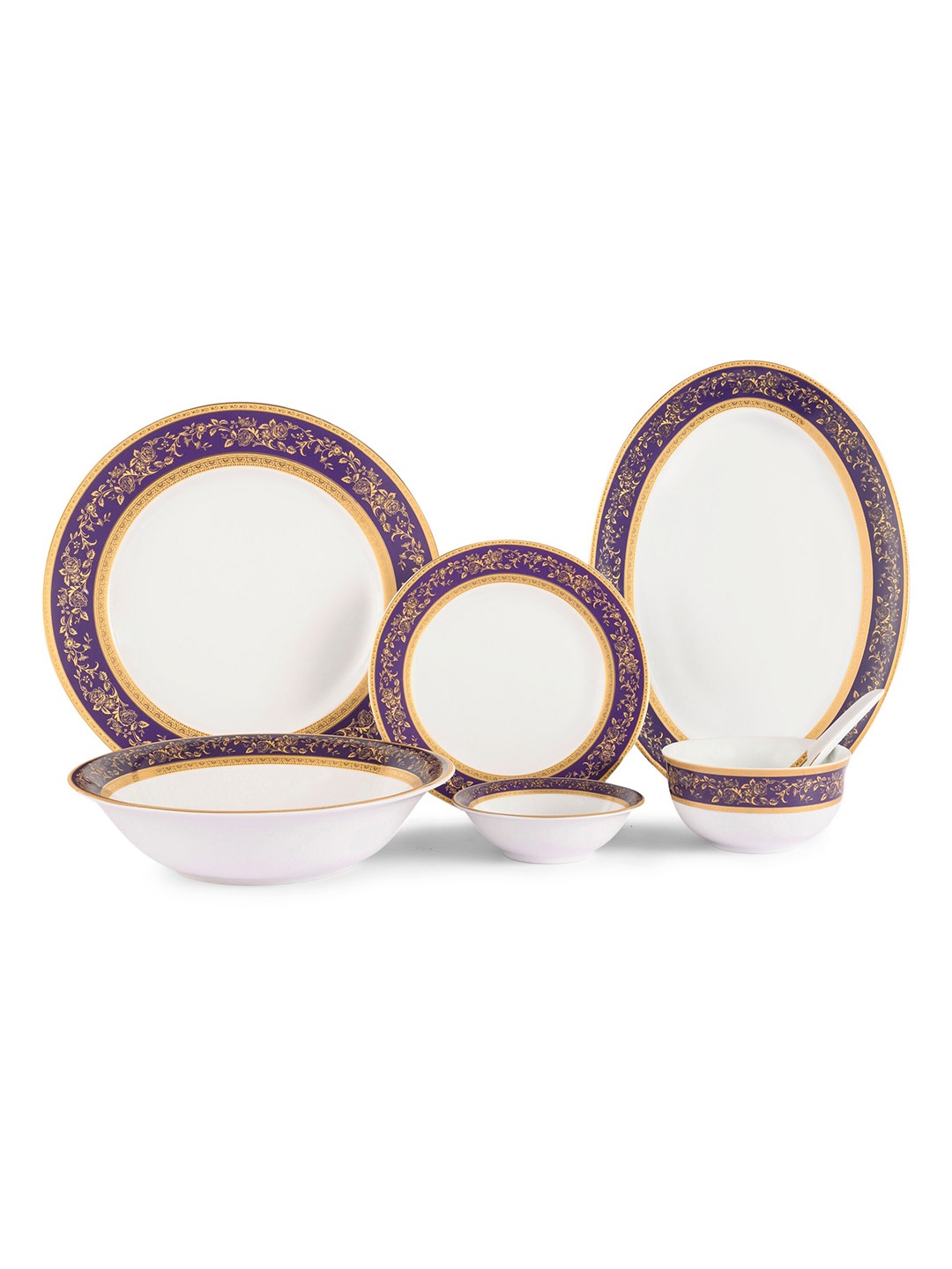 

Hitkari White 33 Pieces Printed Porcelain Matte Dinner Set