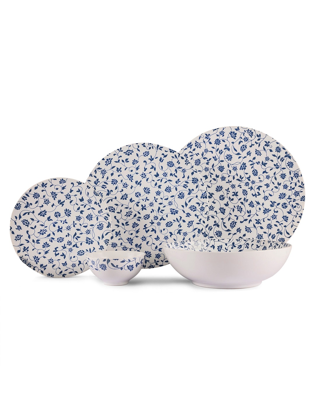 

Hitkari White 21 Pieces Printed Porcelain Matte Dinner Set