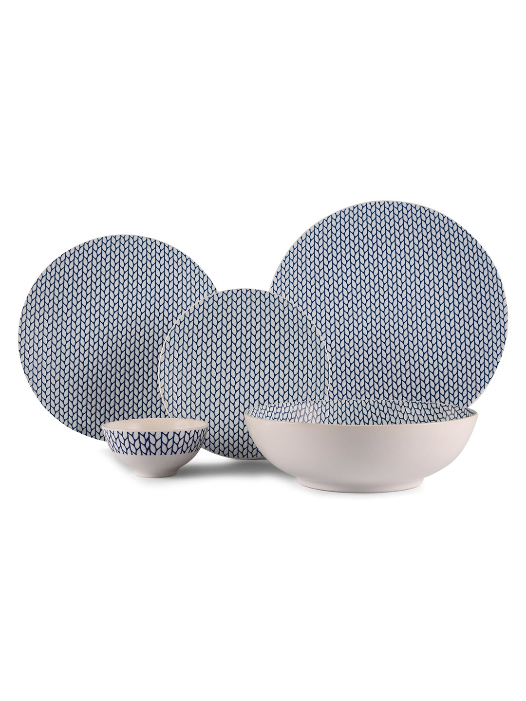 

Hitkari 21 Pieces Blue Printed Porcelain Matte Dinner Set