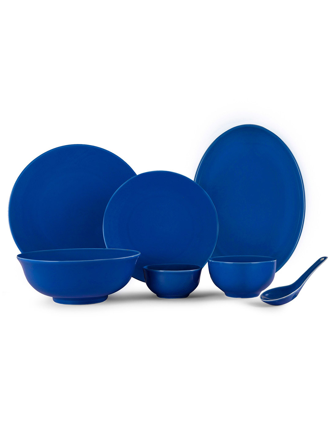 

Hitkari Blue 33 Pieces Porcelain Matte Dinner Set